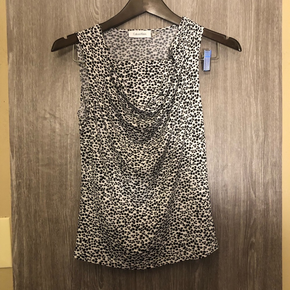 Calvin Klein black and white patterned top
